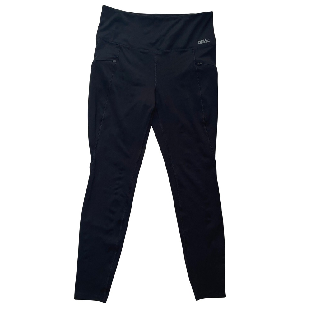 Eddie Bauer High Waisted Zipper Pocket Leggings Black Activewear Outdoor Medium